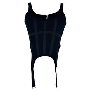 Dion Lee Rib Combat Corset Top in Black Cotton
